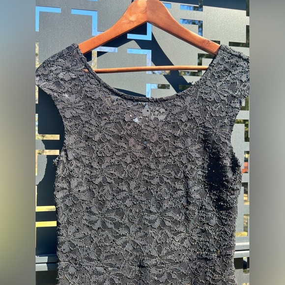 Connected Apparel Womens Sequins Black Lace Romantic Fit and Flare Dress 10 - Picture 4 of 13